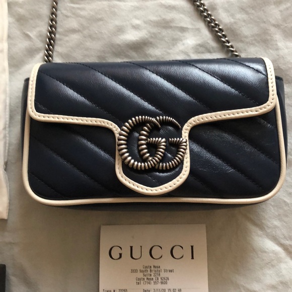 Gucci Handbags - Gucci Supermini Marmont blue like new